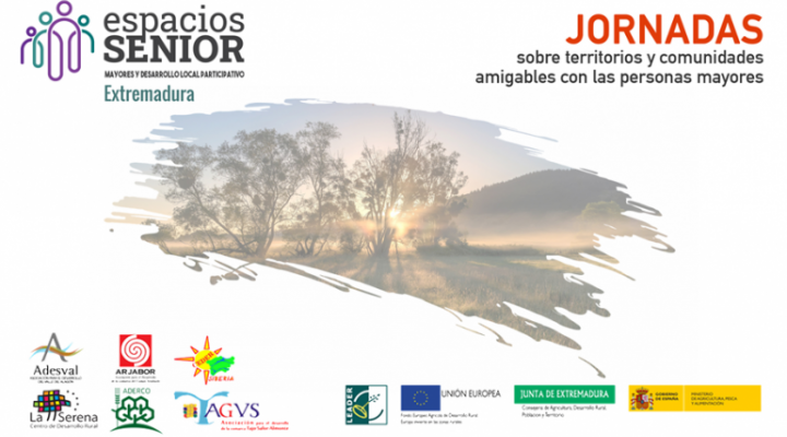 Titulo de las jornadas con un fondo de paisaje